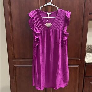 Umgee Purple Ruffled Babydoll Dress